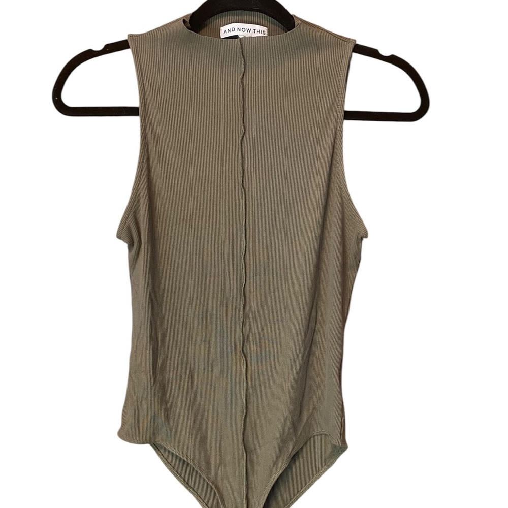 And Now This Ribbed Bodysuit Snap Closure Size Medium